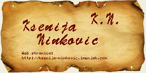 Ksenija Ninković vizit kartica